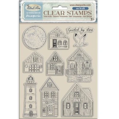 Imagen de Stamperia Acrylic Stamp for Scrapbooking, Albums, Card Making, and Bullet Journalling, Transparent, Long Lasting, Easy to Clean, Perfect Crafts Gifting (Silent Sea, Landscape)