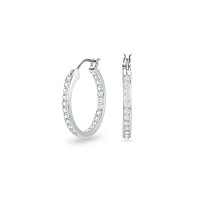 Imagen de Swarovski Sommerset 5616262 Pendientes de aro chapados en rodio, color blanco, Cristal, Crystal
