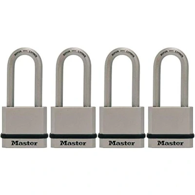 Imagen de Master Lock M530XQLHCCSEN M530XQLH Magnum Candados de acero sólido con llave, paquete 4, surtido