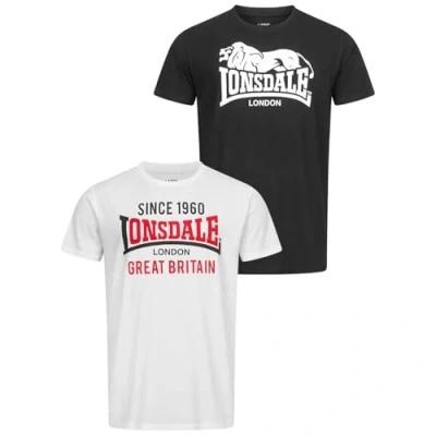 Imagen de Lonsdale Collessie Camiseta DE Ocio, Blanco/Negro, XL para Hombre