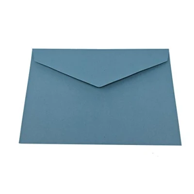 Imagen de 50 sobres reciclados azules, DIN C6, 114 x 162 mm, con adhesivo húmedo, sin ventana, para tarjetas de felicitación e invitaciones