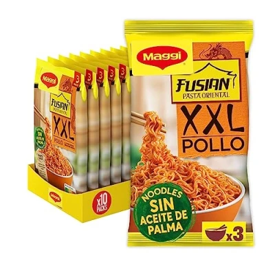 Imagen de MAGGI Fusian Pasta Oriental XXL pollo a las Finas Hierbas Noodles de trigo con condimiento sabor Pack 10 x 185g