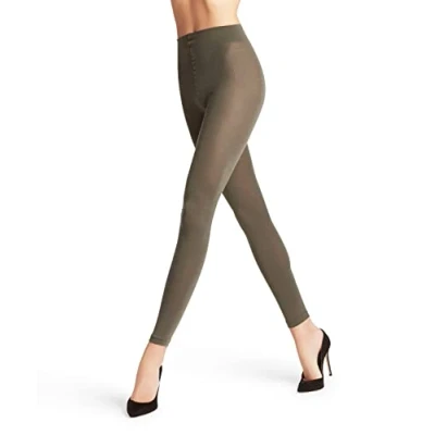 Imagen de FALKE Softmerino W LE lana algodón unicolor 1 pieza, Leggings Mujer, Verde (Military 7826), 42 44