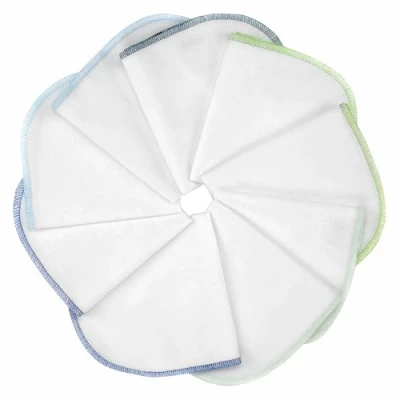 Imagen de MAKIAN Paños Franela Bebe 9 Ud Muselinas Algodon 30x30 Gasas para Bebes Blancas con Ribete de Color, sin sustancias nocivas, Certificado Oeko Tex (Azul)
