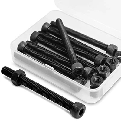 Imagen de M8 x 80mm 8 Juegos de Tornillos y Tuercas Combinada Hexagonal Tornillo Negros Acero al Carbono 12,9 Grados