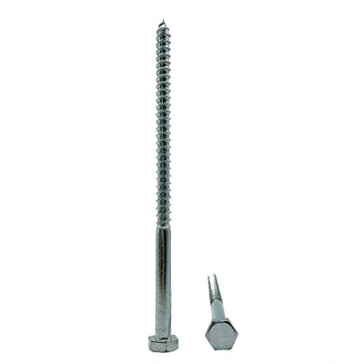Imagen de 18 tornillos hexagonales de acero chapado en zinc para madera, M10 x 200 mm, tornillo hexagonal DIN 571, pernos retención, cabeza hexagonal, tirafondos (18, mm)