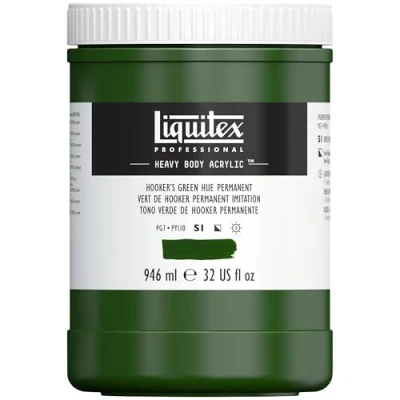Imagen de LIQUITEX Color acrílico Heavy Body, tono verde de hooker perman, 946 ML