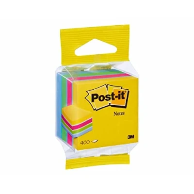 Imagen de Post it Cubo De Notas Mini 2012 MUC, Colores Ultra, 51 mm x mm, 400 Hojas/Bloc, 1 Bloc/Paquete