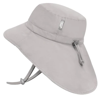 Imagen de Jan &amp; Jul Sombrero de algodón ajustable para niños o niñas, Gris cenizo, 6 24 Months