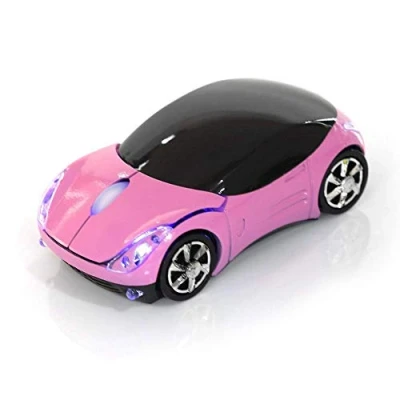 Imagen de Bewinner Ratón Inalámbrico para Niños,2.4G con Receptor USB,1600DPI Automóvil Óptico Computadora Portátil PC Tableta Juegos Oficina Mac Windows(Rosa)