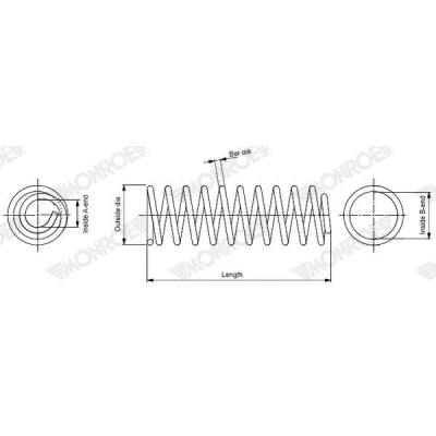 Imagen de MONROE SP4719 Muelle de suspensión helicoidal RENAULT: Kangoo II Express, / Grand