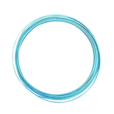 Imagen de Vaessen Creative Alu Deco Alambre Plano para Manualidades, Azul (Turquoise), 3.5 x 1 mm (5 m)
