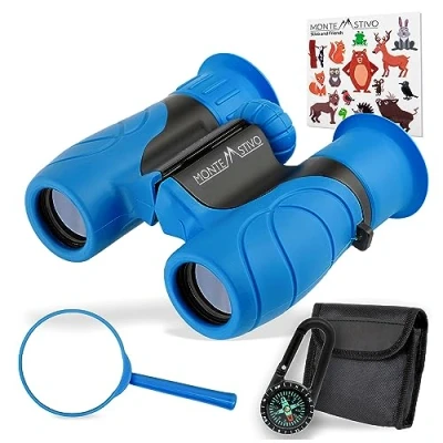 Imagen de Prismáticos Monte Stivo Explorer Binoculares Profesionales de Largo Alcance 10x26 Impermeables y antivaho, Blue