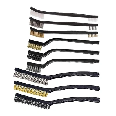 Imagen de SUCHUANGUANG Ensemble de 9 brosses métalliques antirouille en métal pratiques Acier/Nylon/laiton pour nettoyer Les scories soudage et la Rouille Acier inoxydable