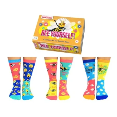 Imagen de United Oddsocks Bee Yourself Calcetines para mujer, 37 42 EUR 6.5 10.5, Multicolor, 4 8
