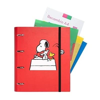 Imagen de Grupo Erik Editores Snoopy Carpeblock con 4 anillas, 32 x 27.5 cm