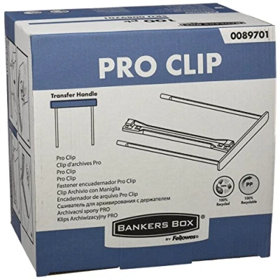 Imagen de Bankers Box CRC 00897 Fasteners de plástico Pro clip, 100 mm, blanco