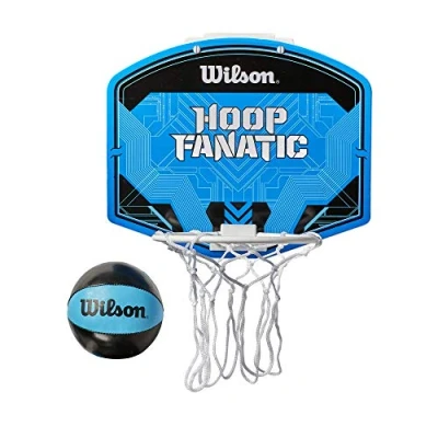 Imagen de Wilson WTBA00436 Minicanasta de Baloncesto Fanatic Pelota incluida con Soporte para Puerta, Unisex Adult, Azul/Negro, Uni