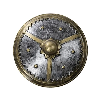 Imagen de Funidelia Escudo de Vikingo 61 cms para Hombre y Mujer ▶ Nórdico, Valkiria, Bárbaro, Vikings Color: Marrón, Accesorio Disfraz Divertidos Disfraces complementos