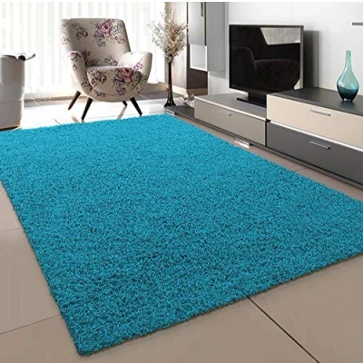 Imagen de SANAT Alfombra de salón, Aqua, Pelo Largo, Moderna, tamaño: 60 x 110 cm