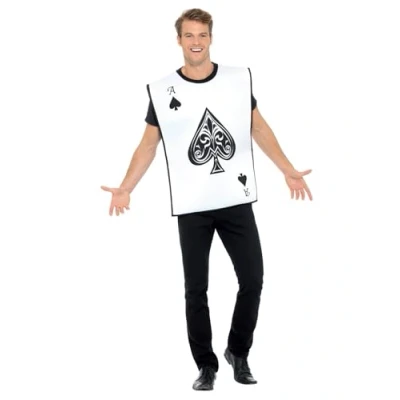 Imagen de Smiffys Disfraz de guardia naipe, blanco, con tabardo reversible