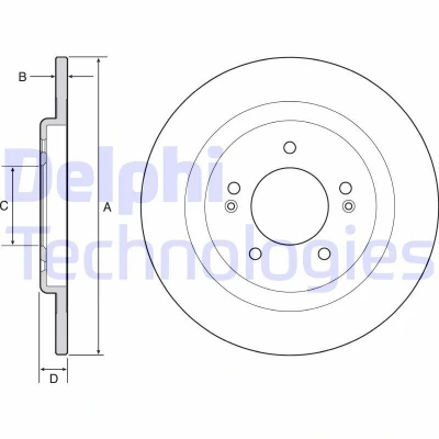Imagen de DELPHI BG4563C Disco de freno 284 10 5 macizo revestido sin procesar cojinete rueda, anillo sensor ABS HYUNDAI: i40 Berlina, CW