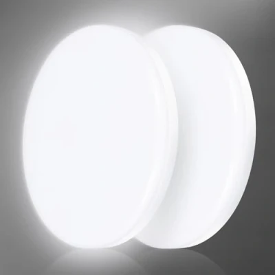 Imagen de genatu Lámpara de techo LED impermeable IP65, 22 W, 3080 lm, equivalente a 180 luz blanca diurna 4000 K, diámetro 28 cm, redondo, para sala estar, dormitorio, pasillo, cocina, paquete 2