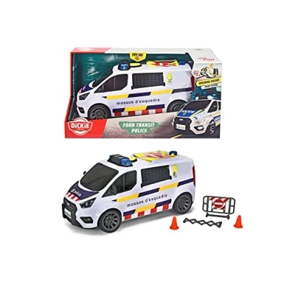 Imagen de Dickie Toys Furgón Mossos de Juguete 28cm, con luz y Sonido, Apertura Puertas traseras, A Partir 3 años