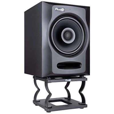 Imagen de Fluid Audio DS8 Monitorständer Lautsprecherständer für Studio Monitore (Höhenverstellbar, Erhöhung, Stativ, Halterung, vibrationsdämpfend, Schwarz, 1 Paar, 8 Zoll, ideal Profis), Schwarz