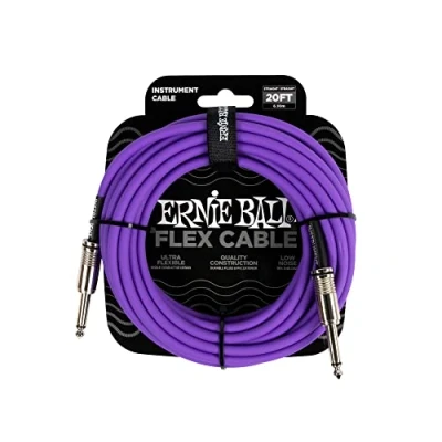 Imagen de Ernie Ball Flex Cable para instrumentos, recto/recto, 6.1m Morado