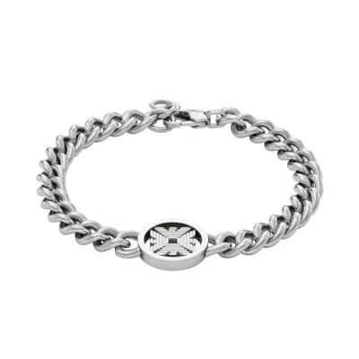 Imagen de Emporio Armani Pulsera de Cadena para Hombre Acero Inoxidable, EGS3041040, Plata Pálido