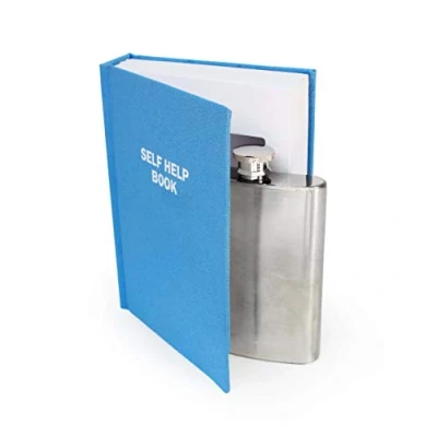 Imagen de Suck UK Petaca secreta en libro, frascos de cadera para hombres y padrinos boda, recipientes secretos alcohol contrabandear tu bebida traficante bebidas festival, regalos