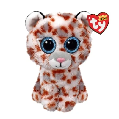 Imagen de Ty Beanie Boos Coco el Leopardo con Ojos Azules Grandes y Brillantes, Peluche Brillantes 15 cm T37363
