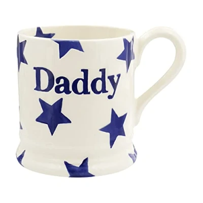 Imagen de Emma Bridgewater Taza Grande de 1/2 Pinta (300 ml) Tazas Ceramica Para Desayuno, Cafe, Capuchino, Café con Leche o Té, Diseños Originales y Bonitos, Mug Estrella azul papá