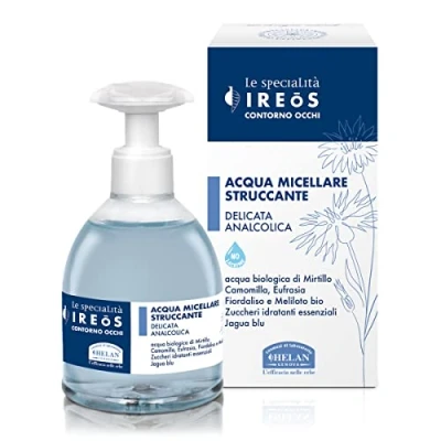 Imagen de Helan, IREOS, Agua Micelar Suave sin Alcohol, Desmaquillante Facial y de Ojos Calmante Refrescante con Camomila, Piel Sensible Limpieza Rostro Contorno Ojos, 240 ml