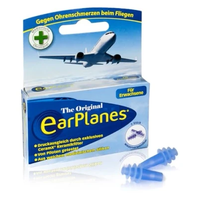 Imagen de Cirrus EarPlanes para adultos Tapones los oídos compensar la presión en viajes aéreos, ayuda a reducir y el dolor de oído durante vuelo, protectores silicona médica