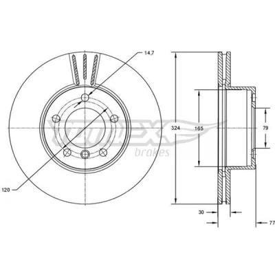 Imagen de Disco de freno TOMEX Brakes TX 73 15