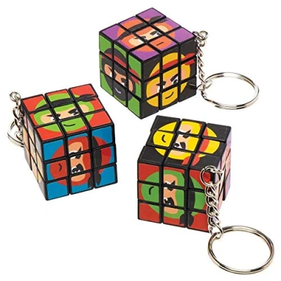 Imagen de Baker Ross Llaveros con Puzles Cúbico Ninja AT984 (Paquete de 4) para Bolsos Fiesta y pequeños Juguetes niños, Surtidos