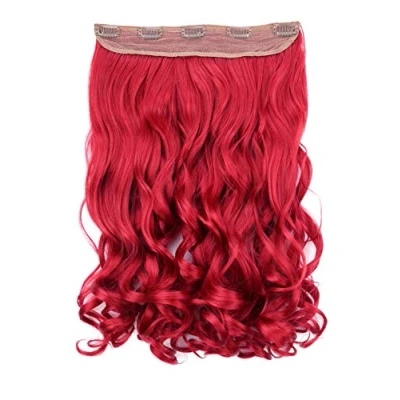 Imagen de CAISHA 40cm Clip En Extensiones De Cabello Postizo Ondulado Rojo Intenso C61 1
