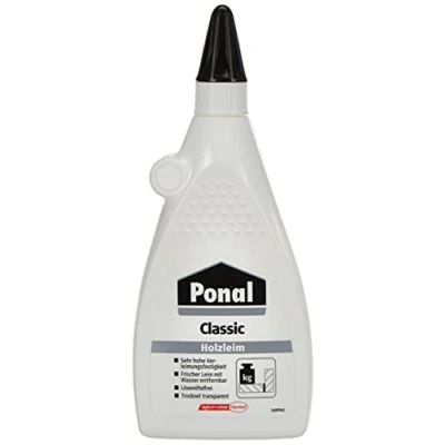 Imagen de cola de madera Ponal Classic, lista para usar, con gran fuerza adhesión el montaje, la superficie y unión, frasco 225 g transparente manualidades