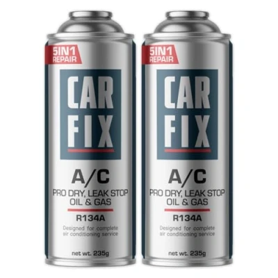 Imagen de gas refrigerante r134a para coche, kit recarga r134a, carga aire acondicionado coche 2 latas de 5en1 235 g