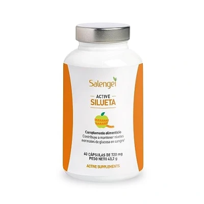 Imagen de ACTIVE SILUETA Complemento alimenticio a base de extractos plantas y cromo El contribuye mantener niveles normales glucosa en sangre 60 cápsulas 720 mg