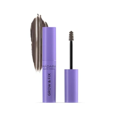 Imagen de MÁDARA GROW &amp; FIX Tinted Brow Gel, #3 FROSTY TAUPE, 4.25ml. Gel vegano con pigmentos minerales, péptidos y vitaminas. Agrega color, volumen, fijación apoya el crecimiento de las cejas