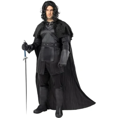 Imagen de Funidelia Capa de Jon Nieve Juego Tronos para hombre Snow, Tronos, Game of Thrones, Películas &amp; Series Accesorios adultos, accesorio disfraz Negro