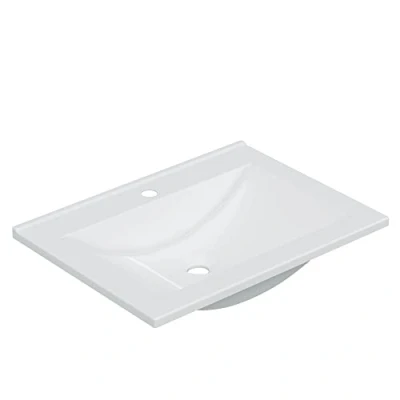 Imagen de HOMN LIVING Lavabo PMMA Color Blanco, Lavamanos Rectangular, Medidas: 61,5 cm (Ancho) x 12,5 (Alto) 46 (Fondo)
