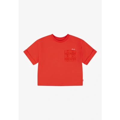 Imagen de Levi&#039;s ROLL CUFF MEET AND Greet Camiseta básica para niños, Talla: 12a, Hibiscus