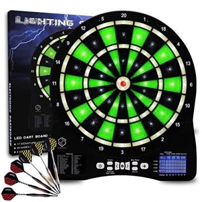 Imagen de Diana Electrónica, Electronica Profesional, Dardos Electronica,6 Juego Digital con Sonido 48 Juegos 500 Variantes (Green Lighting)