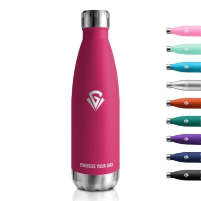 Imagen de Cantimplora Termica 500ml, Botella Agua Acero Inoxidable sin BPA, Termo con Doble Pared, Reutilizable a Prueba de Fugas, para Niños, Escuela, Oficina, Gimnasio y Deporte​
