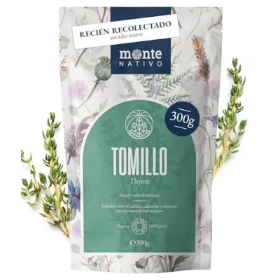 Imagen de Tomillo (300 g) Monte Nativo 100% puro y natural seco Para la preparación de infusiones o como ingrediente en deliciosas recetas Hierbas aromaticas infusion