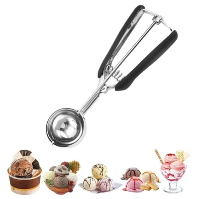 Imagen de Cuchara Helado, Sacabolas helado 5cm,Cuchara de acero inoxidable 304 para helado,pulpa fruta, albóndigas, pasteles, masa y bolas arroz,Puré Papas